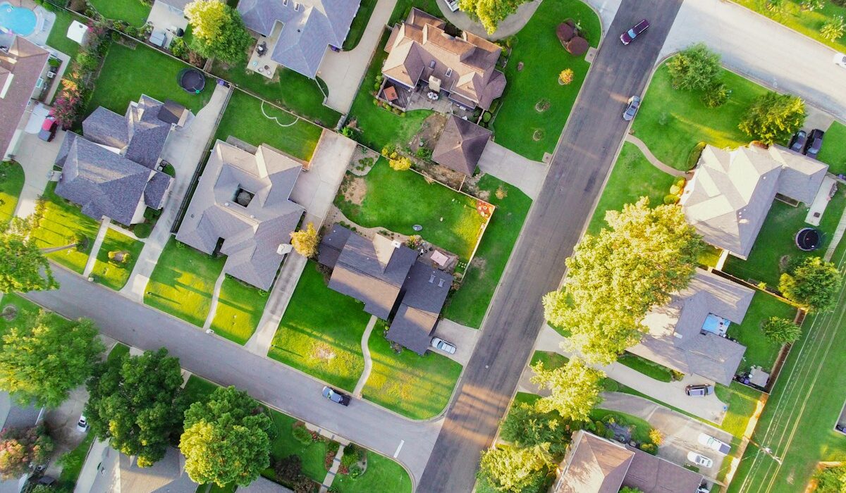 Aerial view of single-family homes covered by the Treasury housing rule