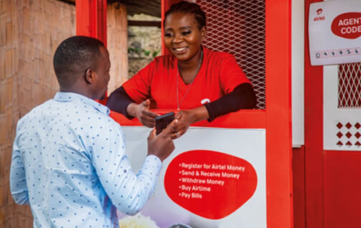 Airtel Money IPO subject image showing an agent assisting a customer