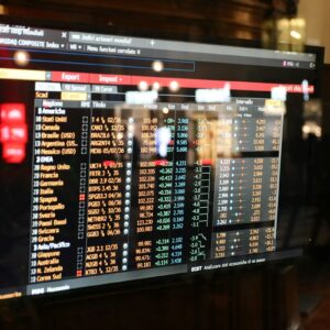 Financial market screen illustrating bid and ask prices