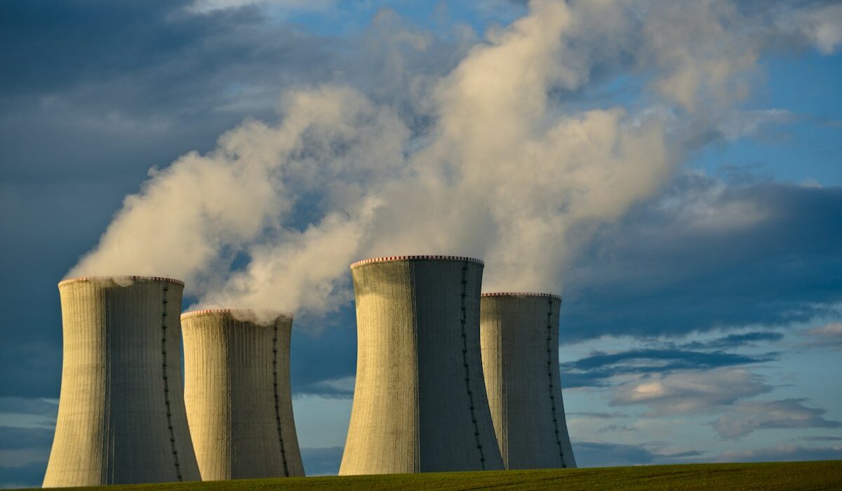 Nuclear power plant cooling towers representing the Google Constellation Energy agreement