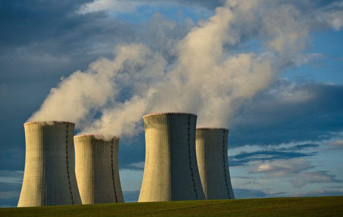 Nuclear power plant cooling towers representing the Google Constellation Energy agreement