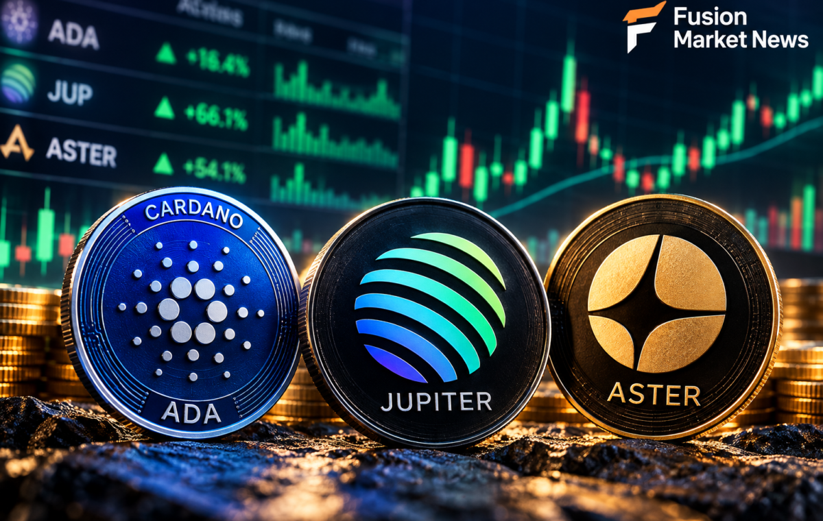 Cardano Jupiter and Aster crypto coins under $1 with unusual volume