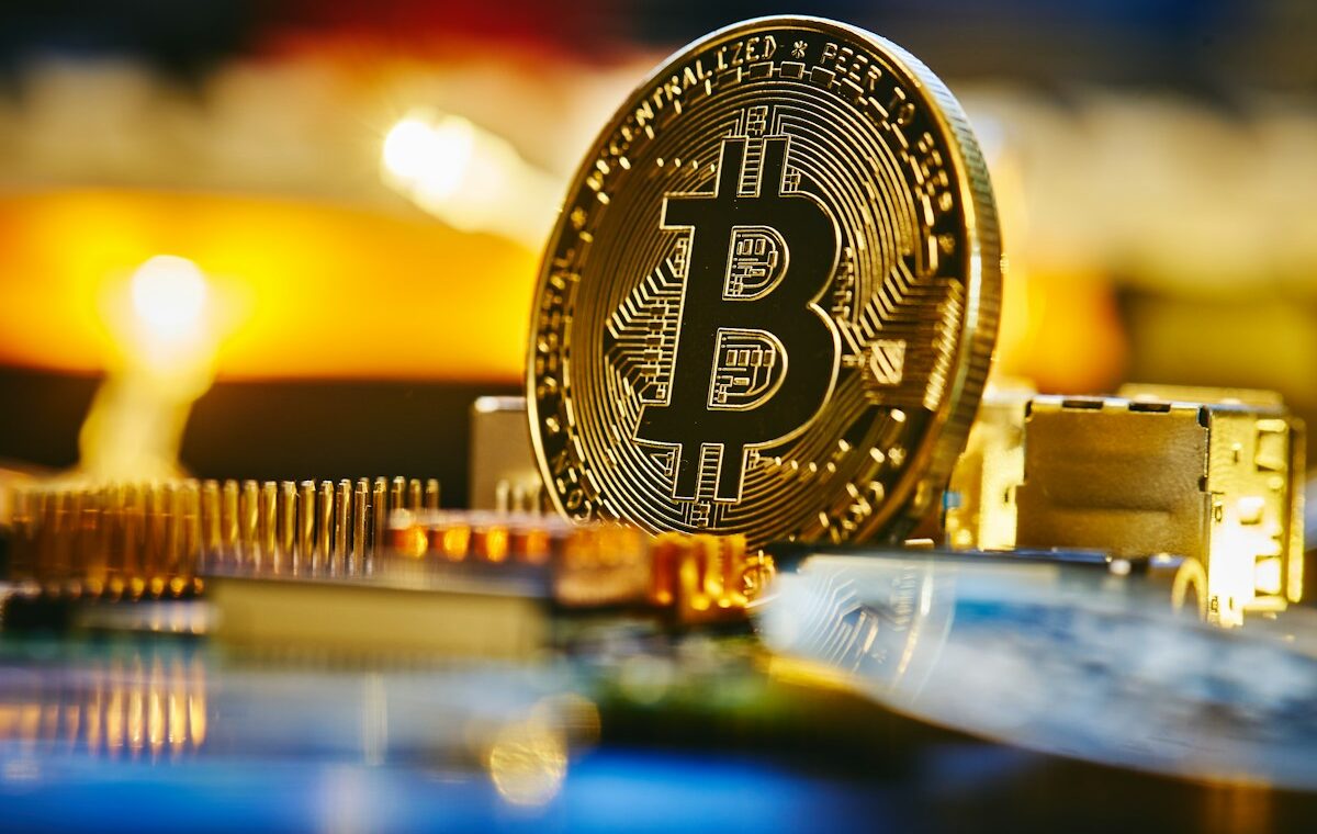 Bitcoin coin representing a dollar-cost averaging crypto strategy