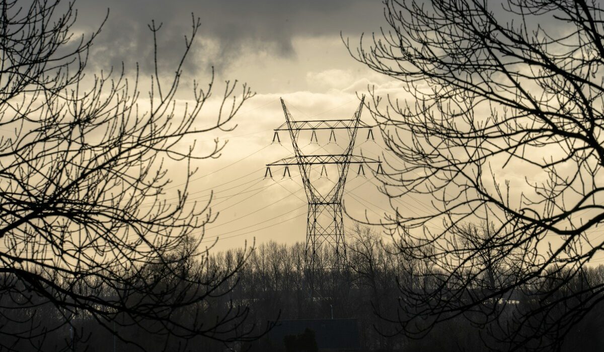 Electricity transmission pylon in the Netherlands illustrating EU energy infrastructure