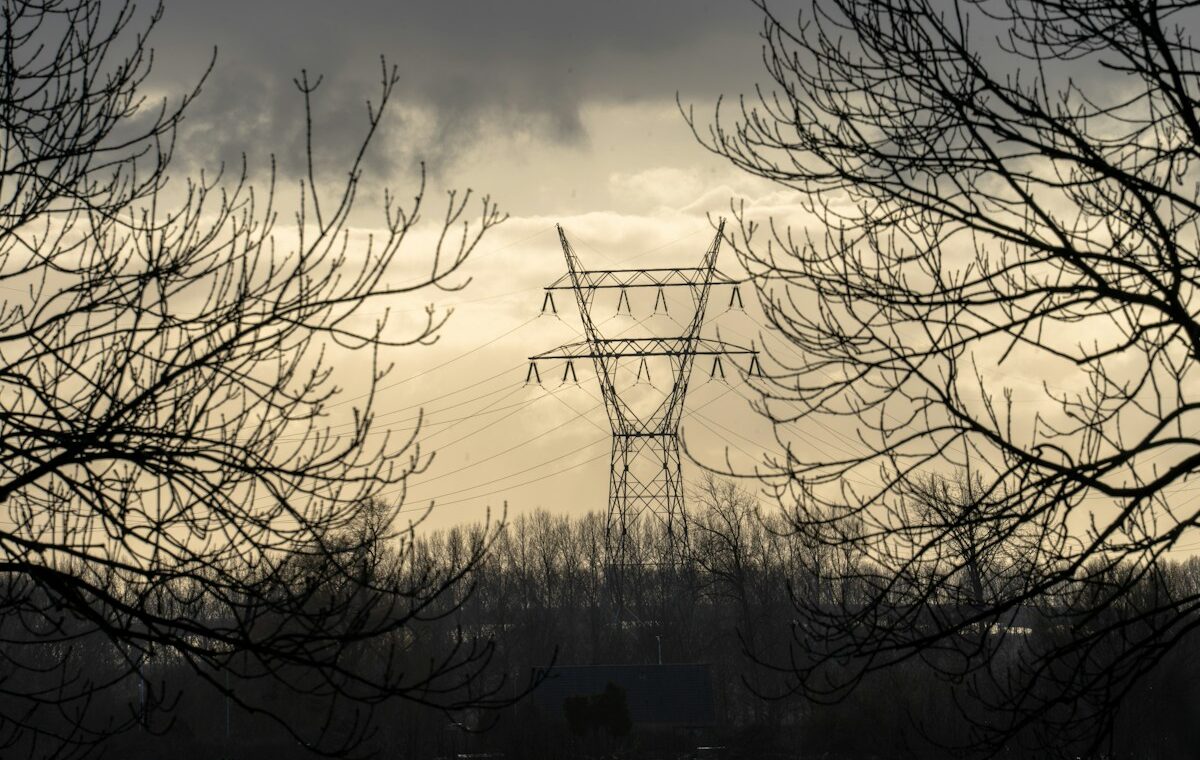 Electricity transmission pylon in the Netherlands illustrating EU energy infrastructure