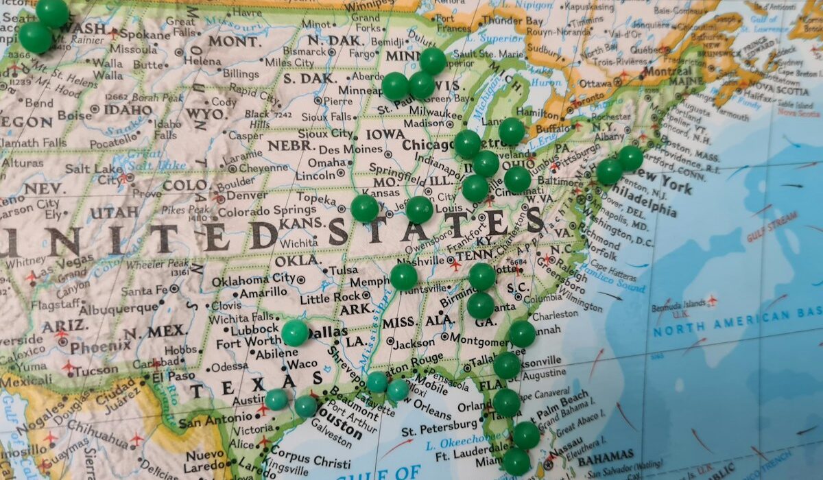Map of the United States illustrating regional economic conditions in the Federal Reserve Beige Book