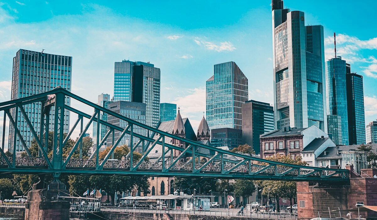 Frankfurt financial district illustrating Christine Lagarde’s ECB departure