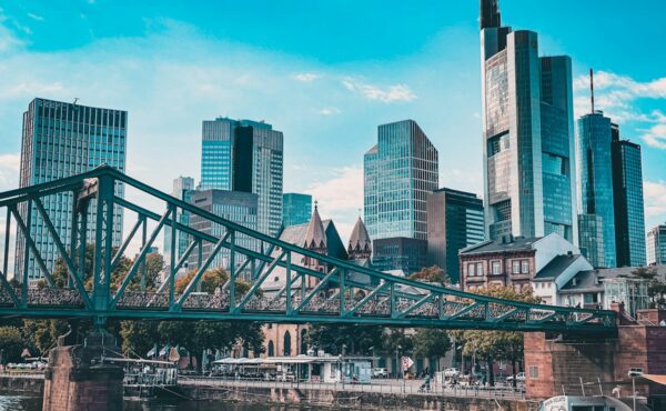 Frankfurt financial district illustrating Christine Lagarde’s ECB departure