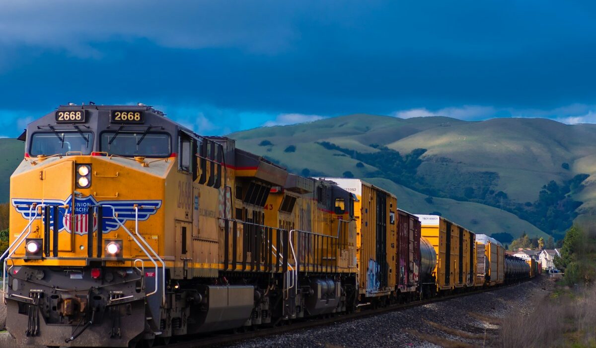 Freight train representing CSX revenue and rail volume growth