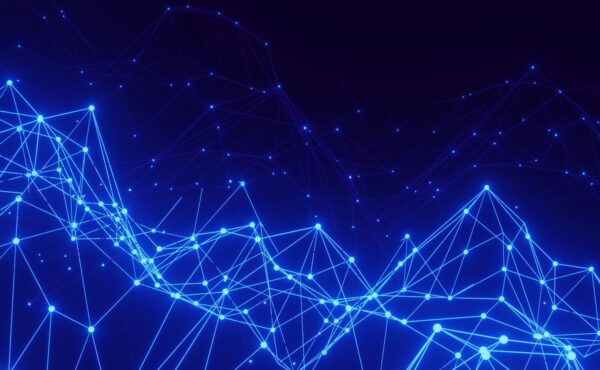 Abstract interconnected digital network representing cross-border tokenized payments