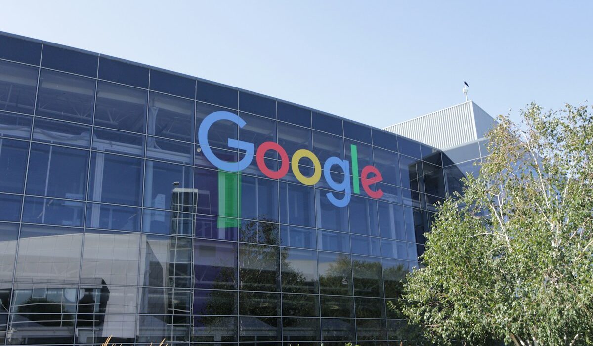Google logo on the exterior of a headquarters building
