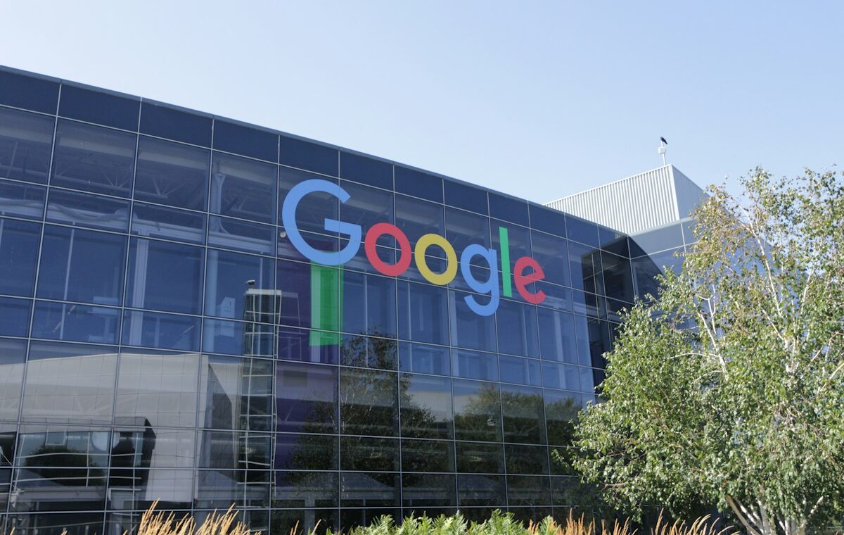 Google logo on the exterior of a headquarters building