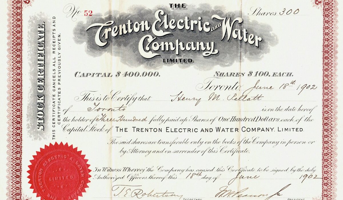 Preferred stock explained with a historic 300-share company certificate
