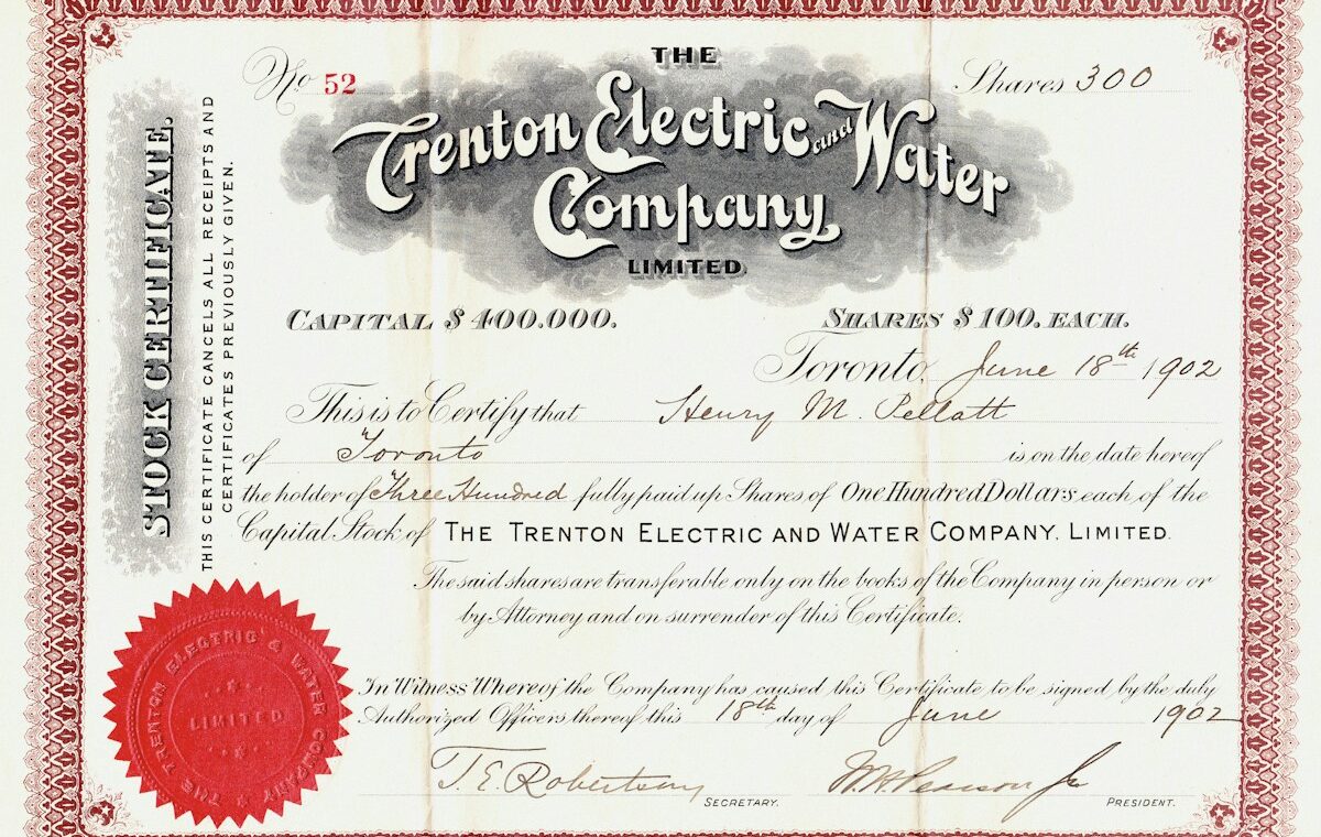 Preferred stock explained with a historic 300-share company certificate