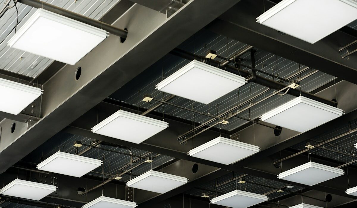 Industrial LED ceiling lights illustrating Signify's lighting business results