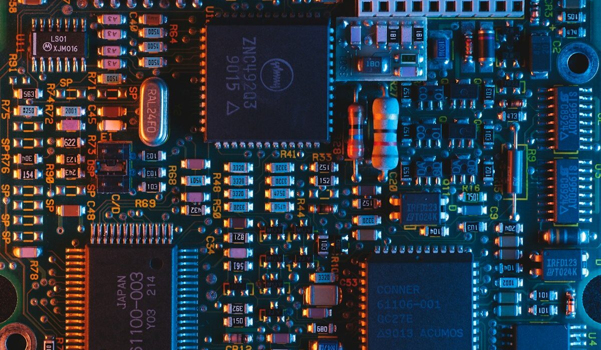 Semiconductor circuit board illustrating Intel processors and data center growth