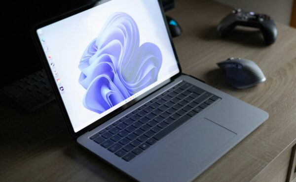 Laptop computer illustrating Microsoft and Nvidia local AI PCs