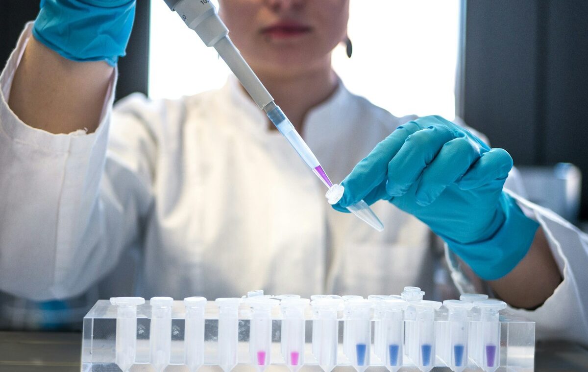 Laboratory scientist preparing samples representing Medpace clinical research
