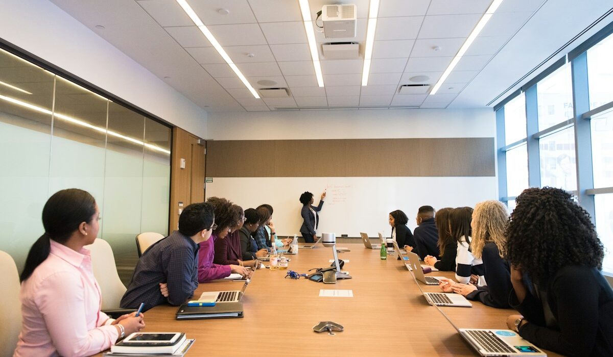 Compliance team reviewing large-bank debanking policies in a conference room