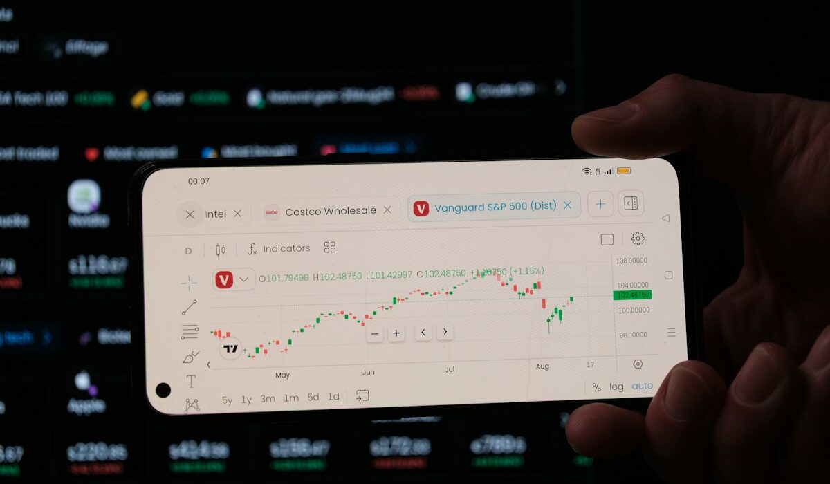 Stock trading screens representing Interactive Brokers earnings