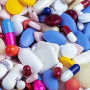 Prescription pills representing the pharmaceutical industry in the Shkreli contempt case