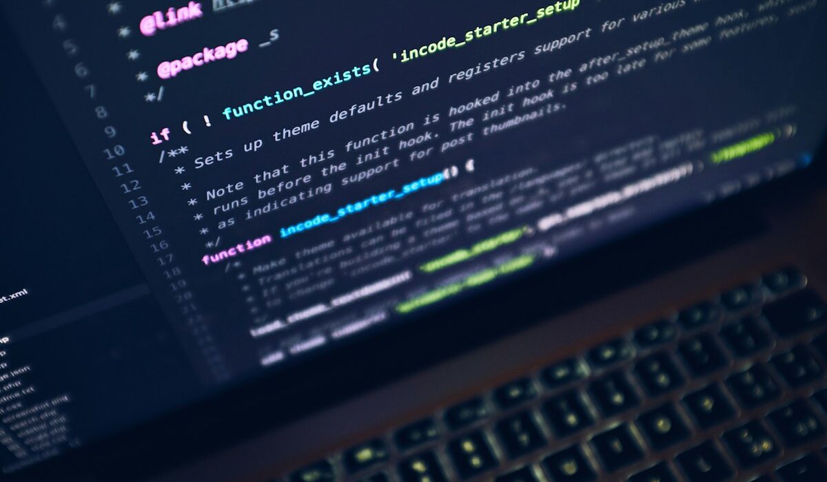Programming code on a screen representing smart contracts