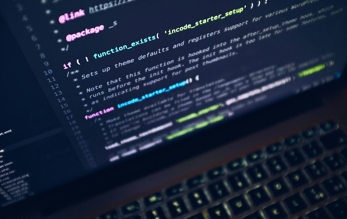 Programming code on a screen representing smart contracts