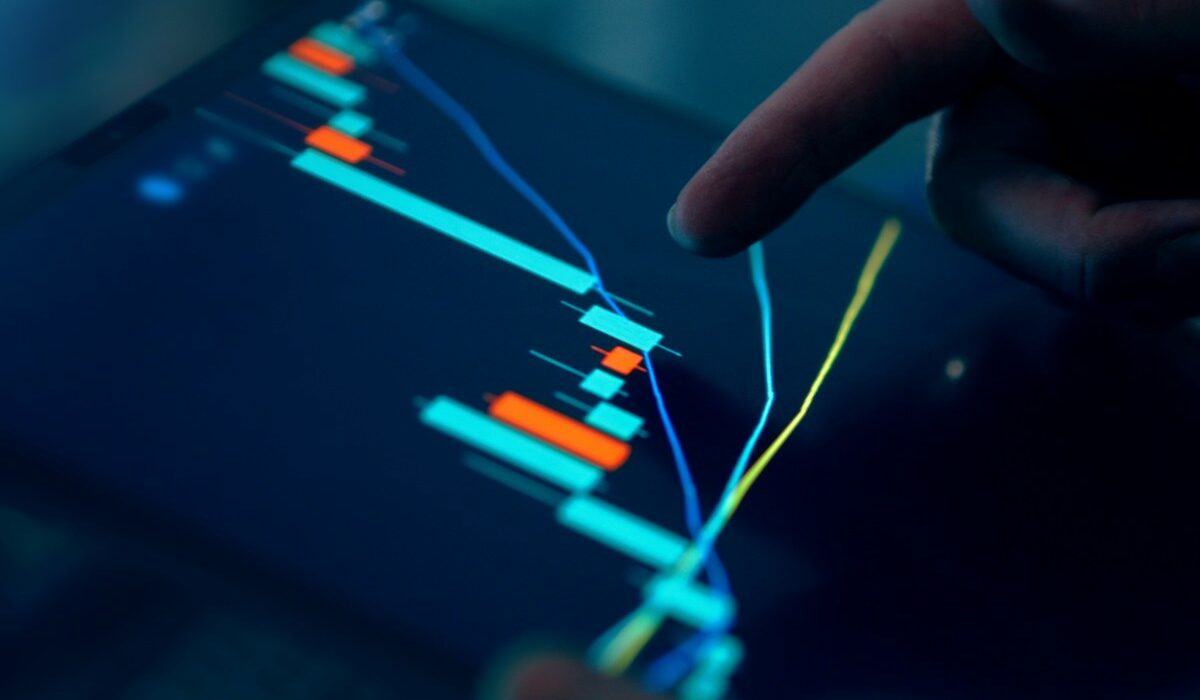 Digital market chart illustrating Ripple and DriveWealth settlement infrastructure