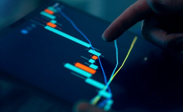 Digital market chart illustrating Ripple and DriveWealth settlement infrastructure