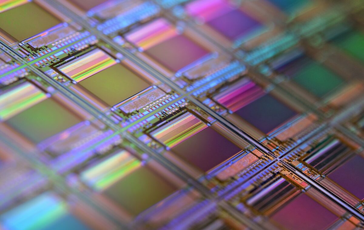 Semiconductor wafer representing Texas Instruments third-quarter earnings