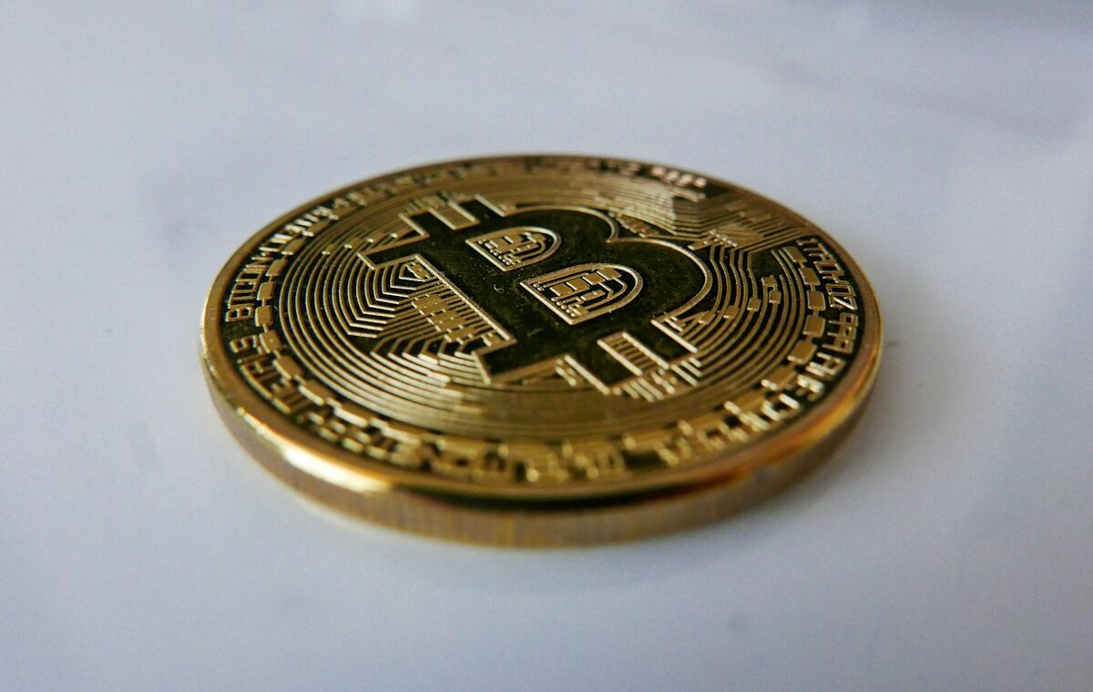 Physical Bitcoin token representing a spot Bitcoin ETF investment
