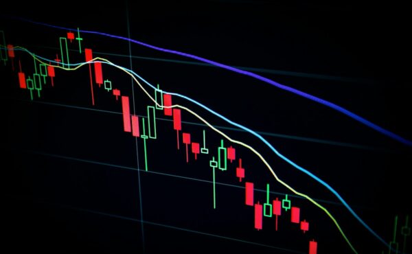 A stock price chart illustrating market volatility and stop-loss execution risk