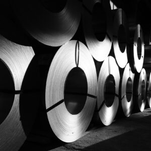 Steel coils representing Worthington Steel and Kloeckner operations