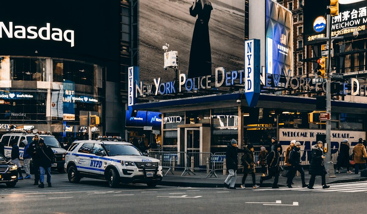 Times Square financial district representing the delayed XRPN Nasdaq listing