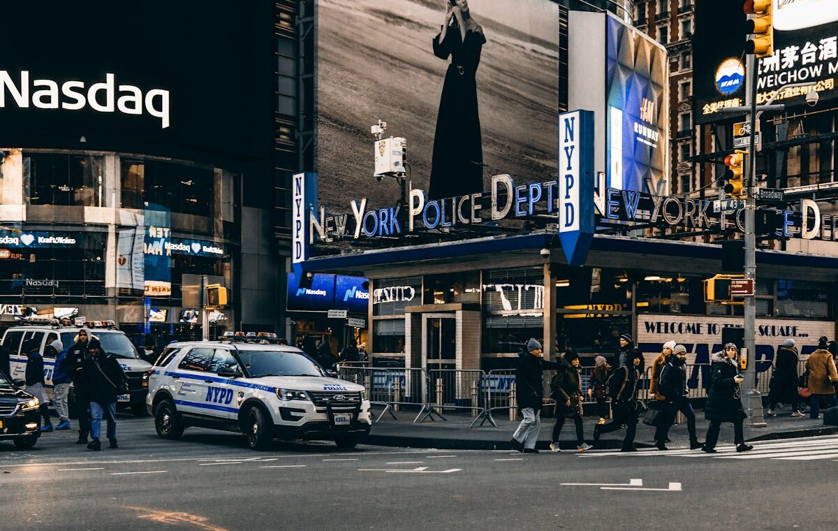 Times Square financial district representing the delayed XRPN Nasdaq listing